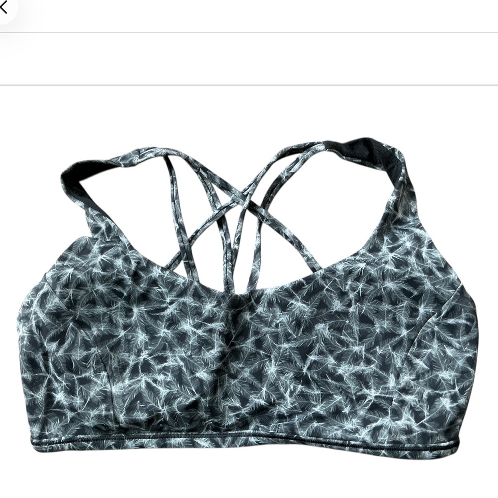 Lululemon Free To Be Zen Bra Plume Black White Size 10 Athleisure Yoga
